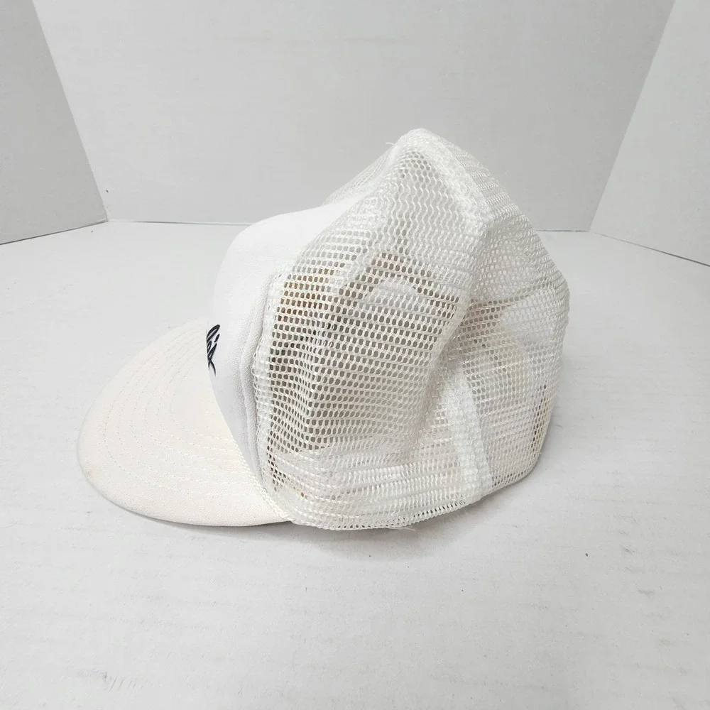 VTG Jif Peanut Butter Presents Mr Pringle's Cap Trucker Snapback Hat White Mesh